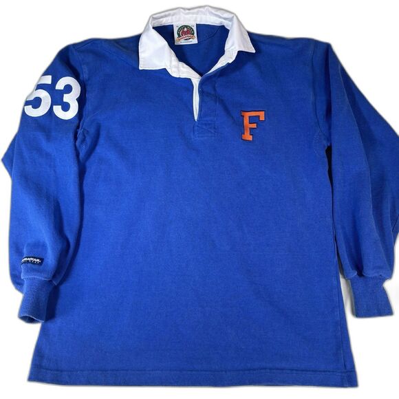 Vintage Florida Gators Rugby Shirt Mens XL Blue Heavy Cotton Barbarian Rugby - Picture 1 of 11